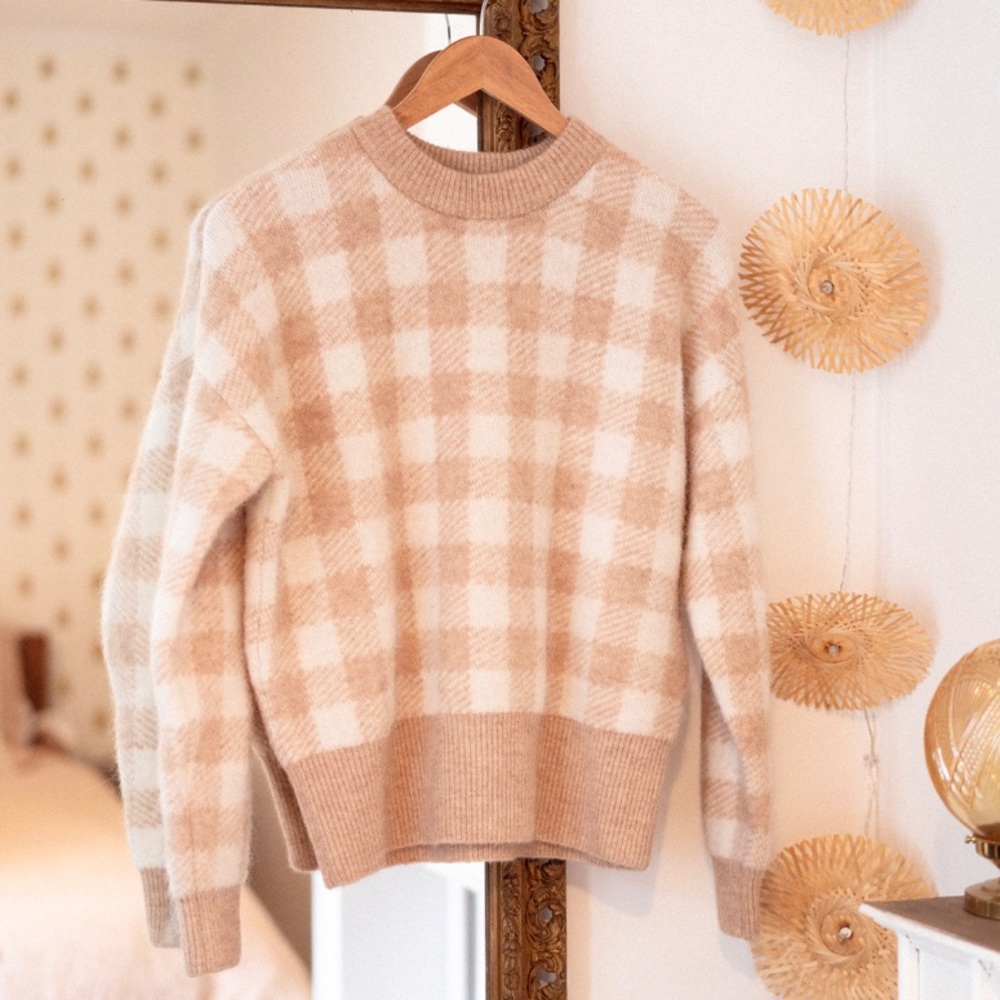 Sézane Becky Gingham Jumper Paris Sweater - Picture 11 of 15